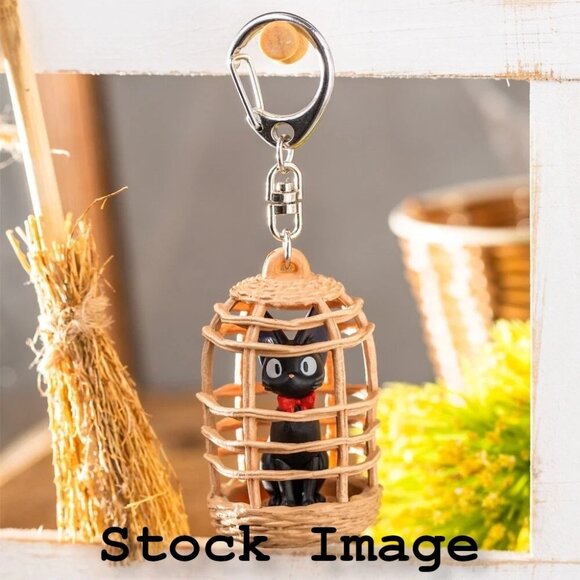 NWT Studio Ghibli Park Japan Kiki's Delivery Service Jiji In Cage 3D Keychain - Picture 2 of 8